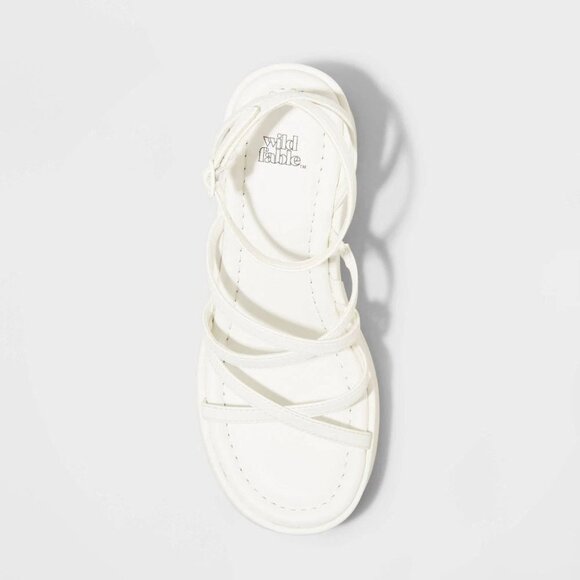 Wild Fable Women's Platform High Heel Sandals Ankle Strap Crisscross White 11 - Picture 11 of 12